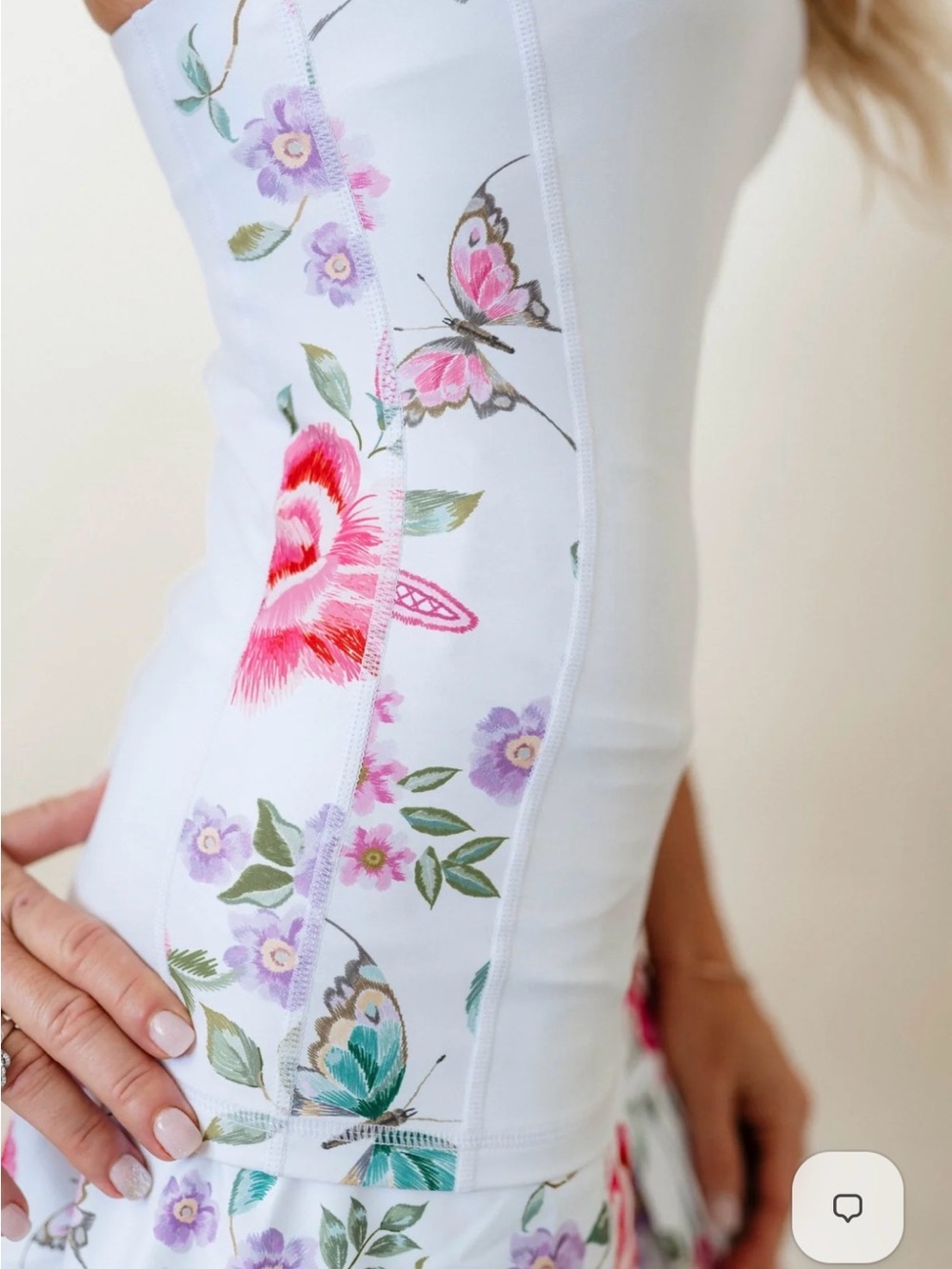 White Floral & Butterfly Tank Top - Women's